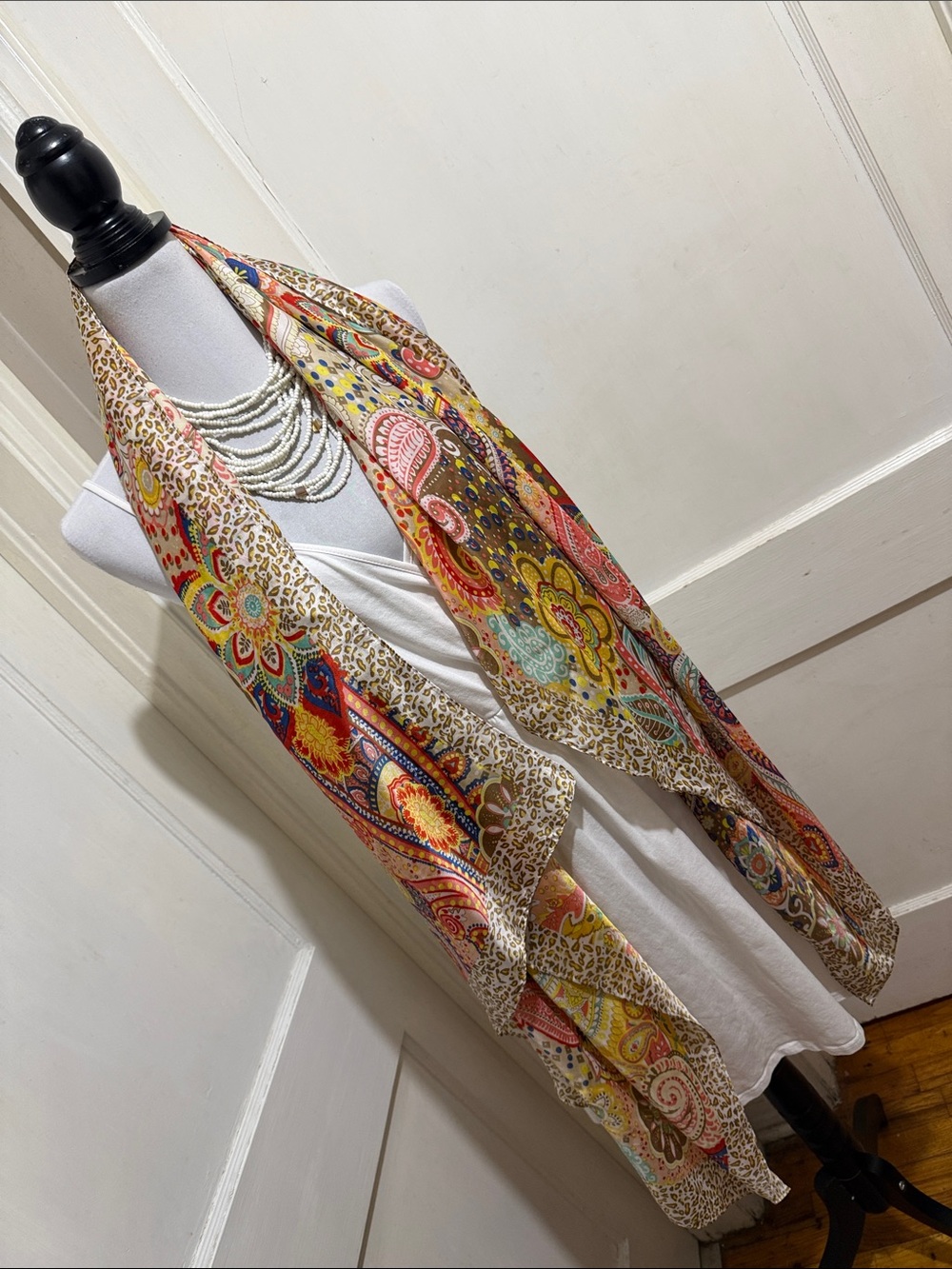 Silky oversized 36 x 72 floral scarf